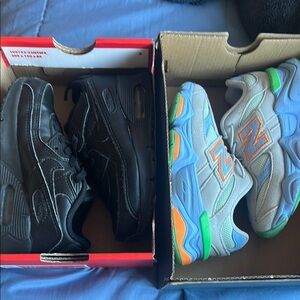 New Balance Kids' Gray Sneakers with Blue, Orange & Green Accents